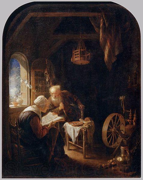 Gerard Dou Reading the Bible Norge oil painting art